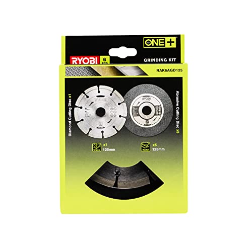 Ryobi RAK6AGD125 Angle Grinder 125mm Cutting Kit (6 piece) 125 mm