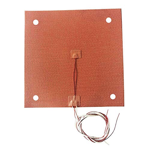 High Temperature Ender-3s Flexible 235x235mm Silicone Heater Heated Bed Build Plate Adhesive Backing + Sensor for Creality Ender-3 Ender 5 Ender 3 Pro 3D Printer (24V 300W) 24V 300W