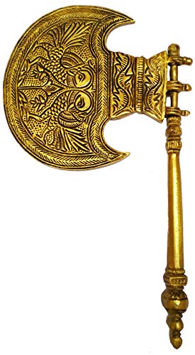 Purpledip Brass Idol God's Pankhi (Hand Fan): Collectible Temple decor (11587)