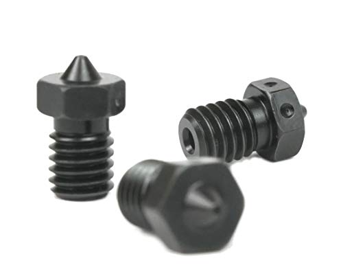E3D Hardened Steel Nozzle 0.6mm Triple Packs for V6 HotEnd 3D Printer High-Temp & Abrasive Filament Ready - Compatible with Prusa MK2, Prusa MK3, Prusa MK3S 1.75mm