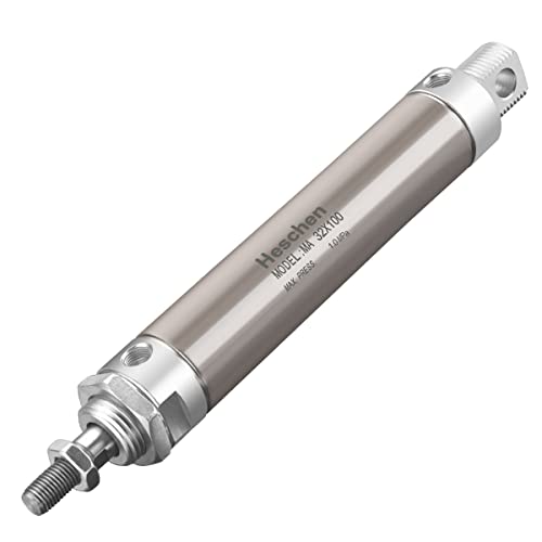 Heschen Stainless Steel Mini Pneumatic Air Cylinder, MA 32×100, Bore 32mm, Stroke 100mm, Single Rod Double Acting