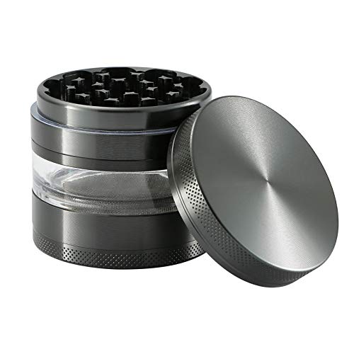 Grinder, 2.4 Inch 4 Piece Grinder– Includes Stainless Steel Screen,Pollen Scraper (Gunmetal) 2.48 inches