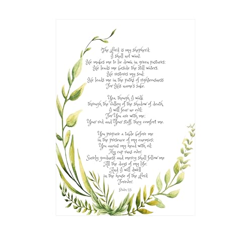 Psalm 23 Poster Picture, The Lord is My Shepherd Wall Art Print