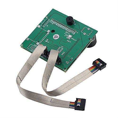 Replacement 3D Printer Screen, LCD Display Screen With 2 Cables For CR-10S 3D Printer, 9.2x8.5CM Display Mainboard With White Characters / Blue Backlit (Green)