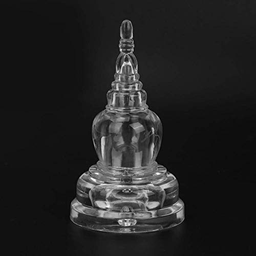 HEEPDD Crystal Stupa Buddhist Dagoba Tower Statue, Handcrafted Acrylic Meditation Decor, 3 Inch Serene Home Temple Ornament for Mindfulness Practitioners, Yoga Enthusiasts, and Spiritual Gift Giving