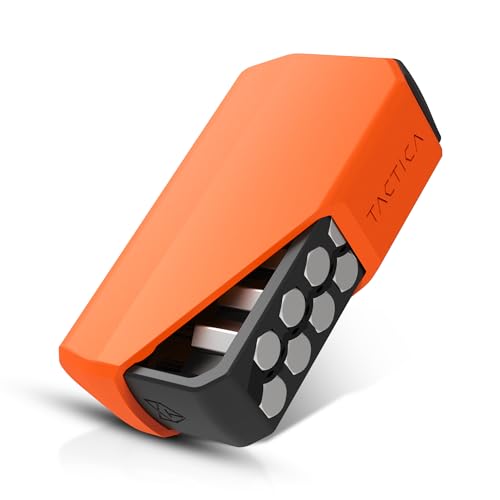 Tactica M250 Pocket Screwdriver Bit Set, Ultra-Lightweight EDC Tool with 12 Hex Bits, Extender, and Holster, TSA-Compliant & Tech-Friendly, Everyday Carry w/Phillips, Torx, Flat Head & Allen Key Bits M250-Hex Drive Orange & Silver
