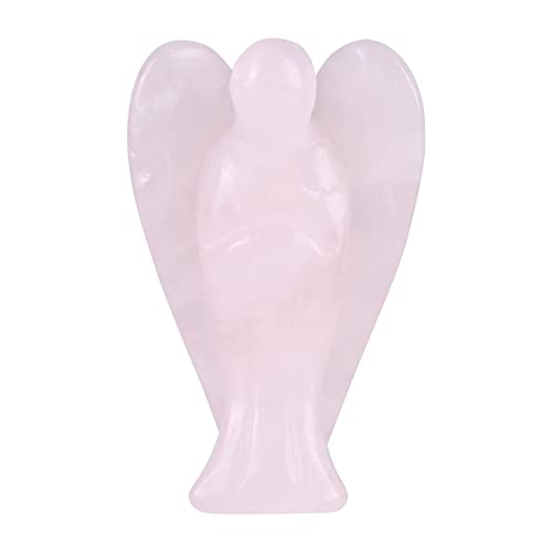 Crystal Guardian Angel, 2 inch Chakra Reiki Healing Crystal Figurine for Home Office Desk Decoration, Energy Balancing Pocket Stone for Women Men Teens in Bedroom Living Room Meditation Space