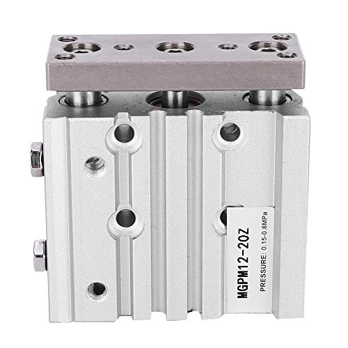 12mm Bore 30-100mm Stroke Pneumatic Air Cylinder, Double Action Triple Rod, M5 Thread Air Fitting Port Aluminum Alloy Cylinder, 1.2 Bar to 10 Bar