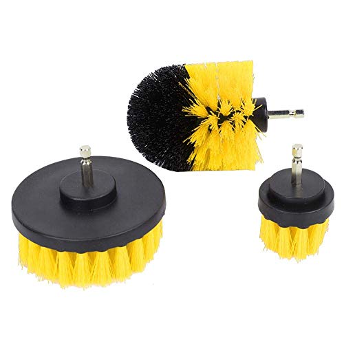 Drill Brush Set, 3 Piece Universal Yellow Cleaning Kit