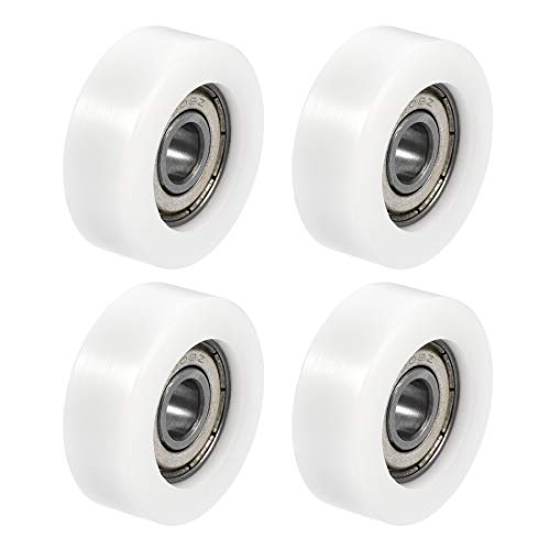 sourcing map 608ZZ Ball Bearing Guide Pulley Roller Round Wheel 8x32x12mm Double Metal Shielded (GCr15) Chrome Steel Bearings 4pcs