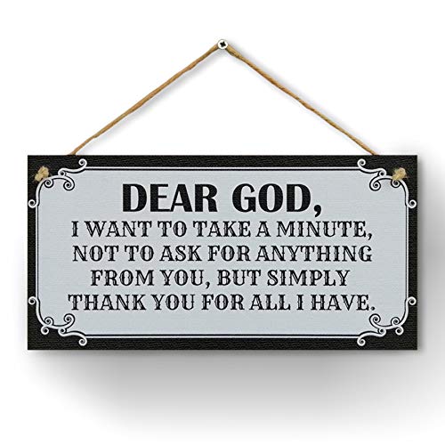 CARISPIBET Dear God house decorative sign faith religion belief gratitude home ornament living room gift 6" x 12''
