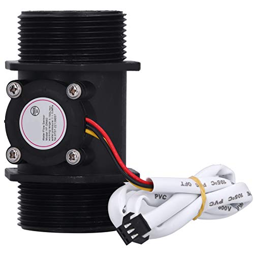 Fafeicy Water Flow Sensor Hall Turbine Flowmeter 47mm, DC3.5-24V