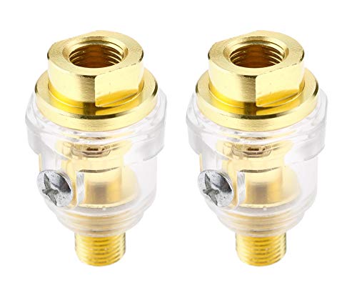 The Lord of the Tools 2X Mini Oiler Lubricator, 1/4" BSP Brass in-Line Oiler Air Lubricator for Air Compressor Pipe Tool