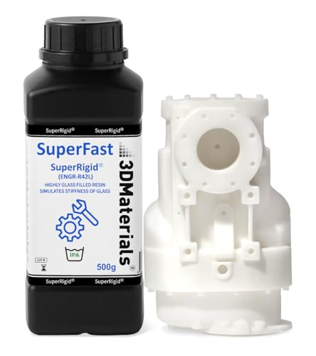 SuperRigid 3D Printer Resin 6.0GPa, 40% of Nano-Micro Ceramic Powder Filled for Ceramic Like Prototypes, Made in Korea by 3DMaterials (500g, White) 500g