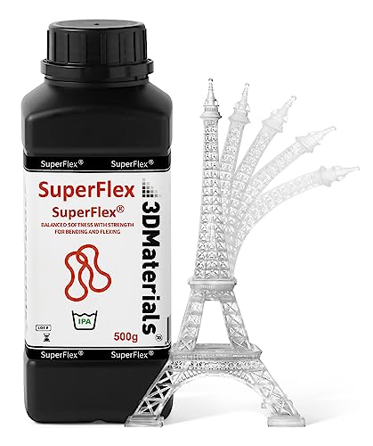 SuperFlex 3D Printer Resin, Shore 80A Flexible Rubber, Korea (500g, Clear) 500g