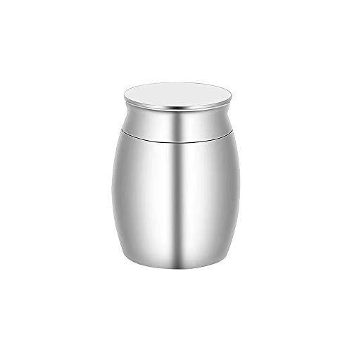 NA Small Keepsake Urns Stainless Steel Mini Waterproof Memorial Cremation Container Jar for Memorial Human Pet Ashes… (A Silver) A Silver