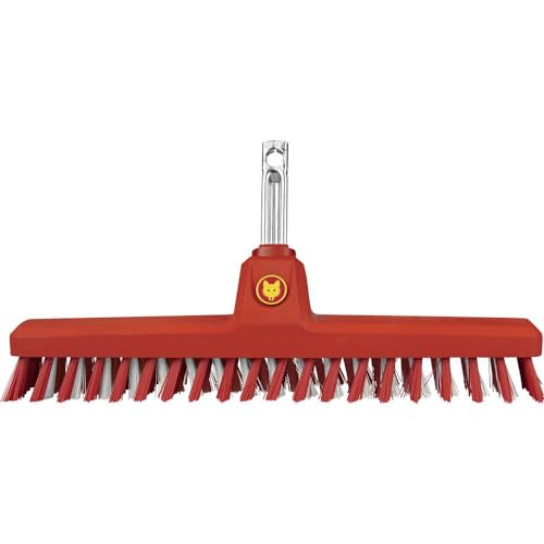 WOLF Garten SB 350 M Scrubber, Red - Weather-Resistant Bristles, 35 cm Working Width, For Hard Floor, Made in Germany