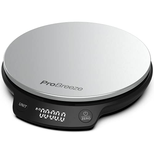 Pro Breeze Kitchen Scales Digital - Stainless Steel Digital Scales Kitchen High Precision Kitchen Weigh Scale for Baking and Cooking in g/ml/fl oz/lb oz Kitchen Scale