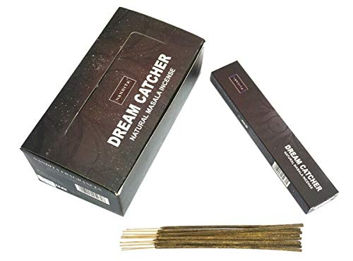 Nandita Dream Catcher Natural Masala Incense Sticks – 3 Pack | Hand-Rolled Herbal Aromatherapy | Relaxing Spiritual Fragrance | Includes JRose Incense Stick Holder Burner