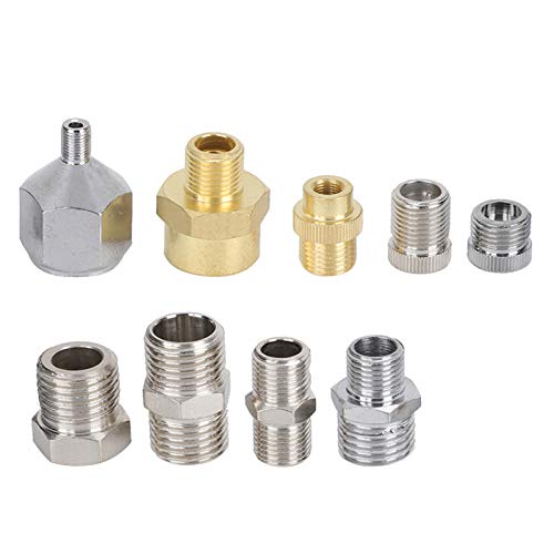 9Pcs Airbrush Connector Set Air Compressor Spray Gun Adapter Airbrush Hose Adaptor Air Compressor Spray Gun Adapter Accessories A1-A9