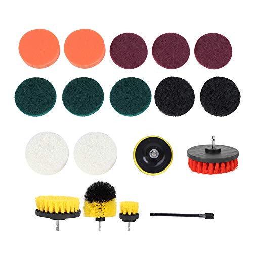 Latest 18Pcs Electric Drill Brush Set Multifunction Power Cleaner Scrubber Attachments Home Cleaning Supplies Suitble for Cleaning Bathtub, Grout