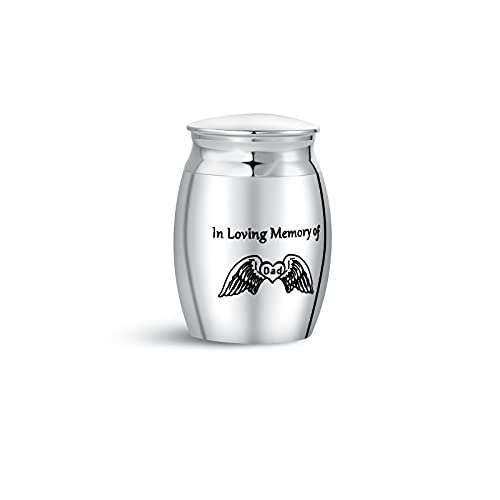 Small Mini Urn for Dad Grandpa Heart Guardian Angel Cremation Urns for Ashes Memorial Keepsake In Loving Memory Of Dad