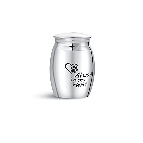 KunBead Jewelry Small Mini Urns for Ashes Keepsake Decorative Memorial Cremation Pet Ash Urns-Always in My Heart Always in My Heart