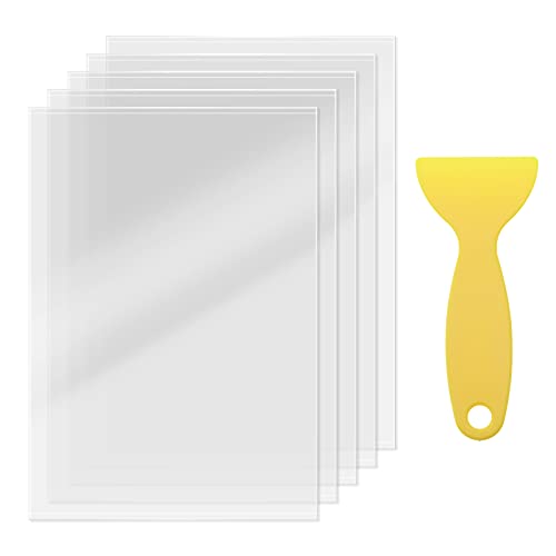 5pcs 3D Printer FEP Film Transparent with Yellow Scraper 140 x 200 x 0.1mm Compatible with Creality LD002R Compatible with ELEGOO Mars AnyCubic Photon/Photon S Creality LD-001