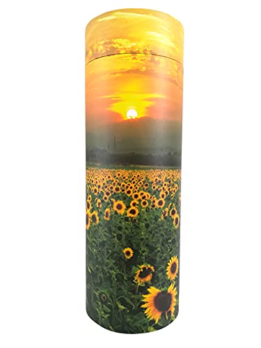 Sunflower Scatter Tubes for Adult Ashes – Biodegradable Cardboard Cremation Urns (Large) L