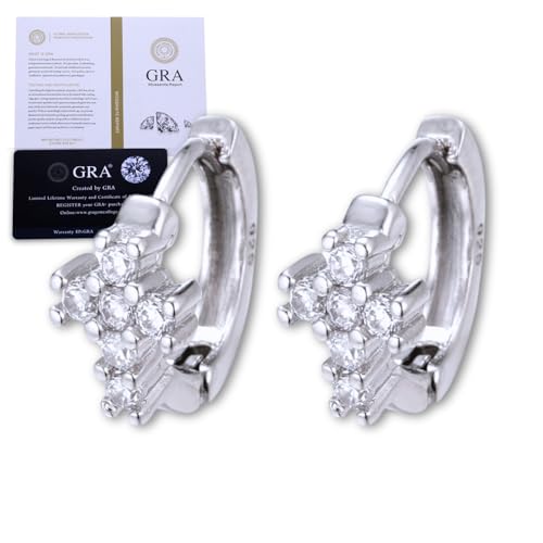 Halukakah Men's Moissanite Cross Earrings Total D1,0 ct in Platinum Plated 925 Silver with Certificate, Prong Setting 6 Lab Diamonds Stud Earring, for First Holy Communicon, Celebrations, and Birthday