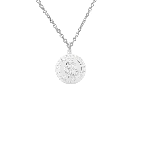 Sterling Silver Small Saint Christopher Pendant Necklace