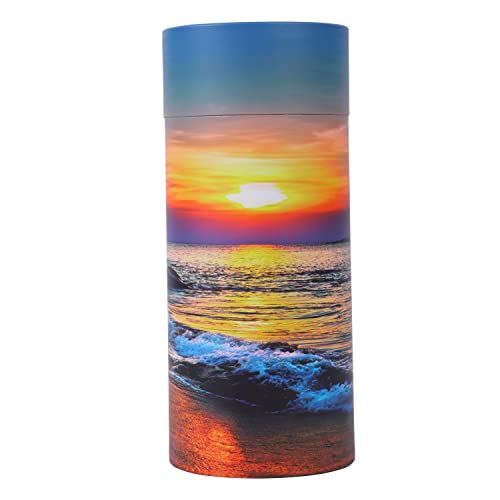 Ocean Sunset Scattering Urn – Biodegradable Scatter Tube for Ashes - Cremation Urn for Adult Ashes (Large) Large (1 Count)
