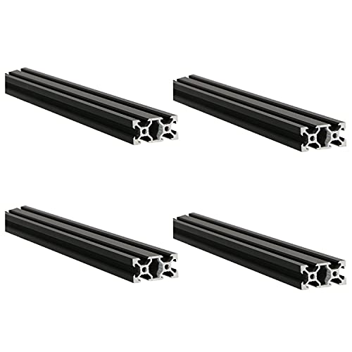 4 Pcs 200mm Aluminum Extrusion V Slot 2040 European Standard Anodized Profile Frame Machine for 3D Printer Parts Linear Rail CNC DIY Equipment, Electrophoresis Black, Black 200mm
