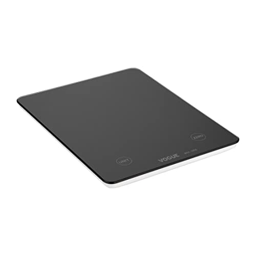 Vogue Digital Black Rectangular Electric Scale 10kg - Food Scale for Baking, Cooking, Keto and Meal Prep FS488