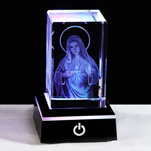 Ornalrist 3D Crystal Virgin Mary Religious Gift for Women on Christmas