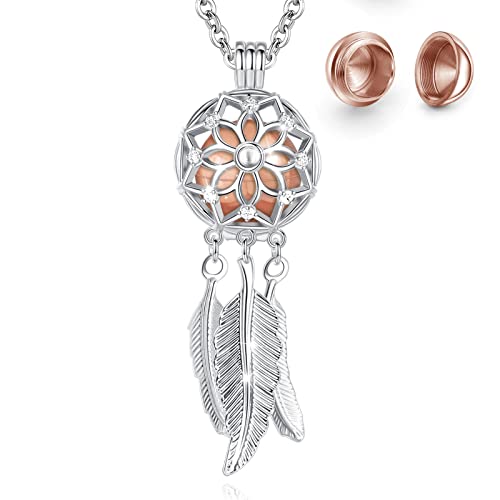 Cremation Urn Necklace for Cats Dogs Ashes Urn Pendant Keepsake Jewellery Memorial Gifts for Men Women Mum Dad Pets, 61cm Dreamcatcher