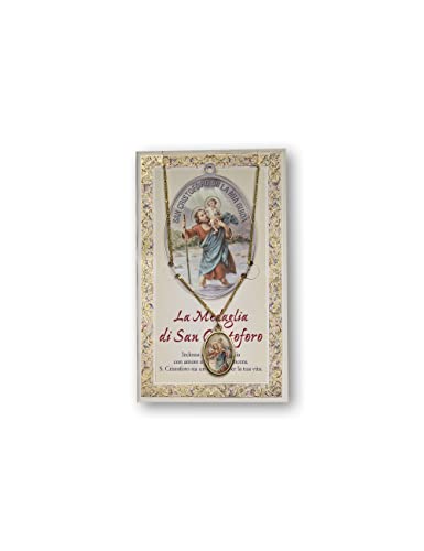 BONELLA BROTHERS Bonella Brothers | Saint Christopher Medal and Card with Prayer | Made in Italy