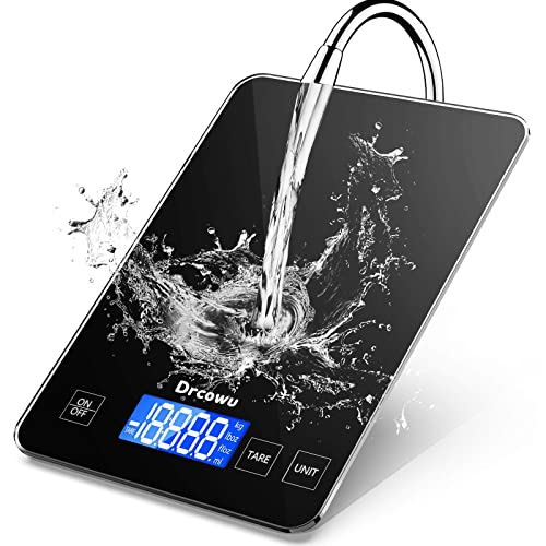Large Kitchen Food Scales 15kg, Large LCD Display, 1g/0.1oz Accuracy Black