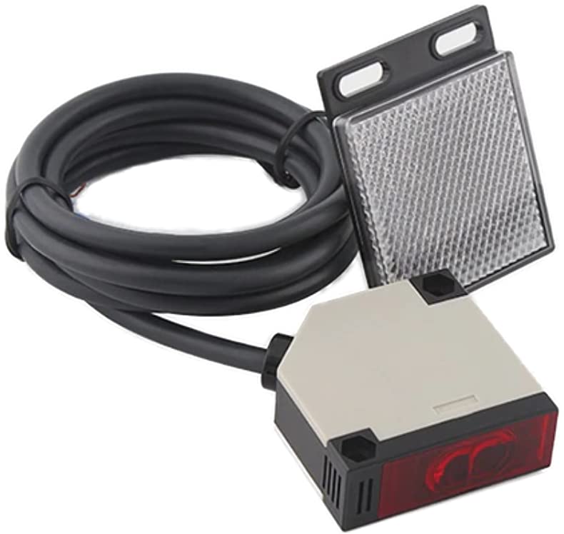 Reflector Light Barrier 12-24 Volt DC Reflective Light Barrier with Mirror IR Light Barrier up to 4 Metres
