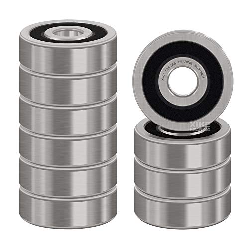 XIKE 10 pcs 638-2RS Ball Bearings 8x28x9mm, Chrome Steel & Double Rubber Seals, Deep Groove Bearing for Small Motors Pumps 638-2RS | 8 x 28 x 9 mm