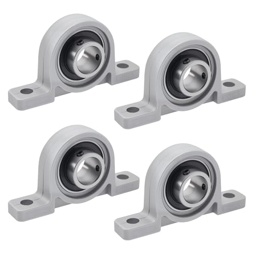 Mounted Flange Pillow Bearing 4Pcs Zinc Alloy Housing Bearing Vertical Pillow Bearings Block Bearings Self-Adjust Center Mounted Support for Axis Shaft Machine (15mm ID) 15mm Innendurchmesser
