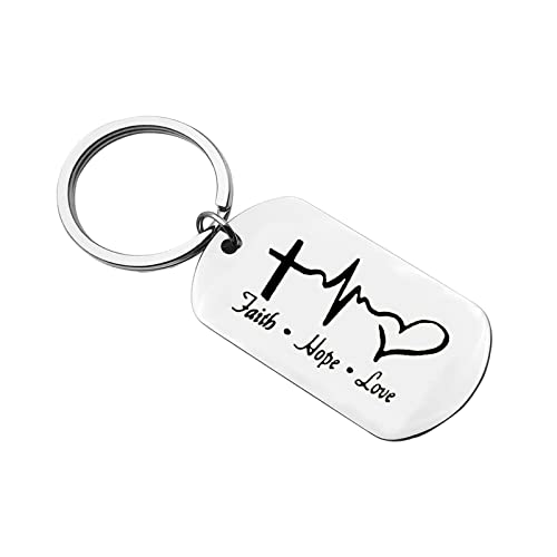 Ximalun Christian Gifts Keyring Bible Verse Keyring Baptism Gifts Inspirational Religious Gifts Communion Gifts Christian Gifts for Women Men Girls Boys Silver4