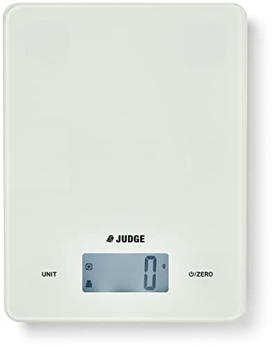 Judge Kitchen Digital Touch Control Scale, 5kg, Superior Accuracy, Compact, Wipe-Clean Glass - 2 Year Guarantee