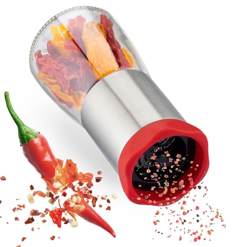 Chilli Grinder for Dried Chillies with Efficient Steel Cutting Blades Red