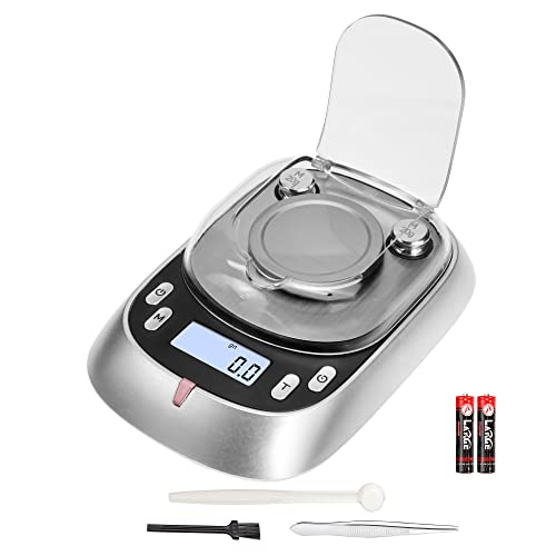 High Precision Mini Gram Scale, 50g-0.001g, LCD Backlit, Tare Function, Powder & Jewelry Scale (Batteries Included)
