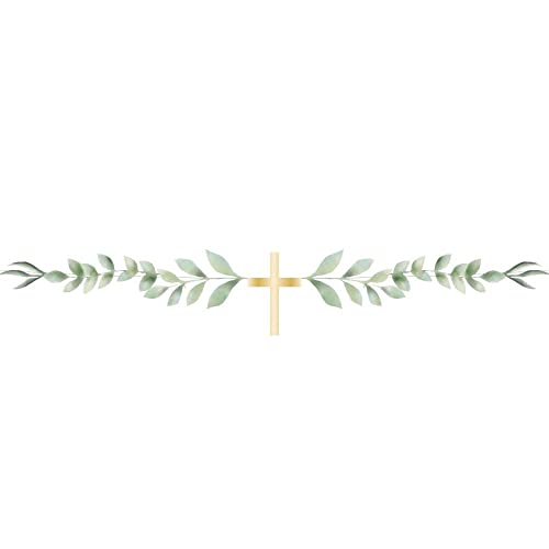 Amscan 9915638 Botanical Cross Garland Banner Botanical Celebration Decorations Gold Cross Garland