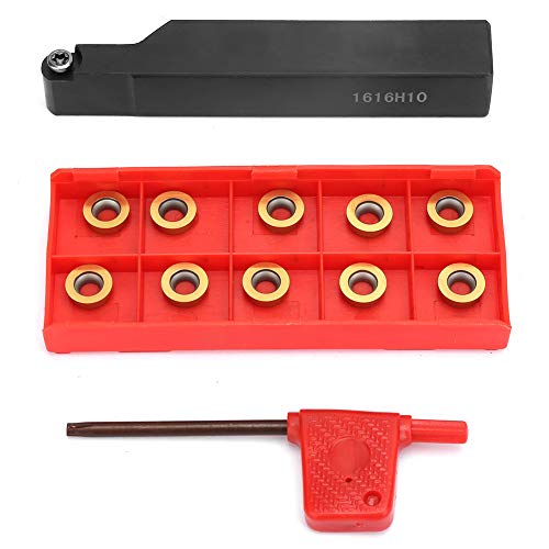 Walfront CNC Lathe Tool Holder, 10 x Carbide Inserts with Wrench