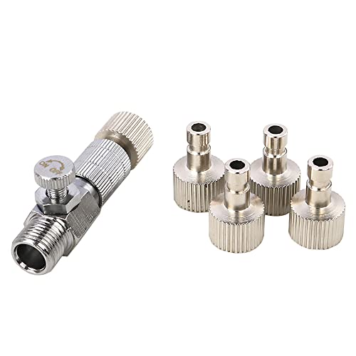 5 pcs Airbrush Adapter Set,Airbrush Quick Release Disconnect, 1/8" BSP Male and Female Coupling Set for Air Compressor and Airbrush Hose