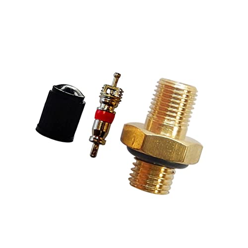 Screw Valve, M8x1 Brass Tyre Air Compressor Valve Air Tank Filling Valve Hexagonal Nozzle Tyre Valve Adapter with Sealing Ring Screw-In Valve for Liquid Pressure Tank Heat Pump Compressed Air