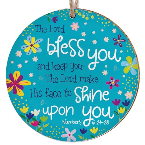 Christian Hanging Decoration or Coaster, Scripture, Bless You (teal) Bless You (Teal)